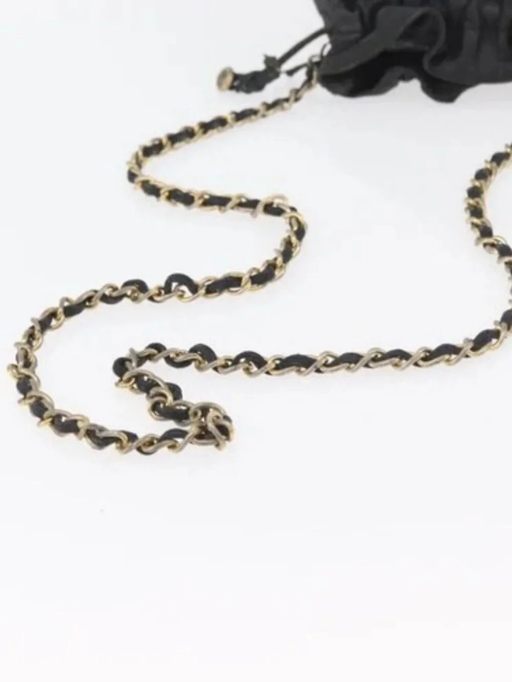 CHANEL Matelasse Chain Shoulder Bag Lamb Skin Black Gold CC Auth BD2003